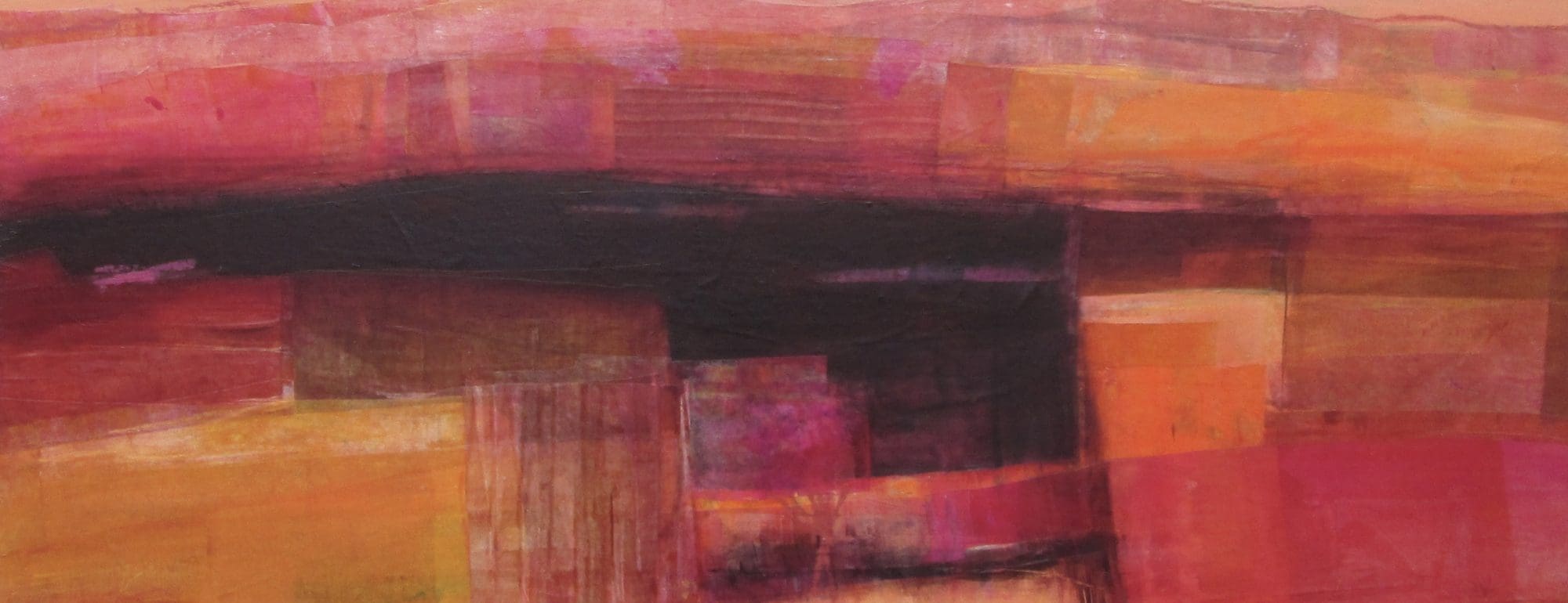 Annie Green, Another year turns, mixed media on canvas, limed wax tray frame, 90x90cm