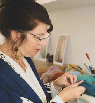 Marnie Collins at work in her studio